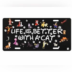Cat-Themed Decorative License Plate Disney Cats